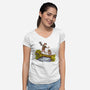 Carl And The Princess-Womens-V-Neck-Tee-kg07