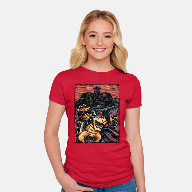 Scream For The Princess-Womens-Fitted-Tee-glitchygorilla