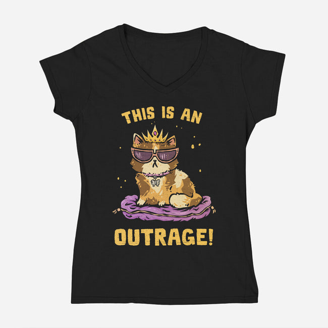 This Is An Outrage-Womens-V-Neck-Tee-kg07