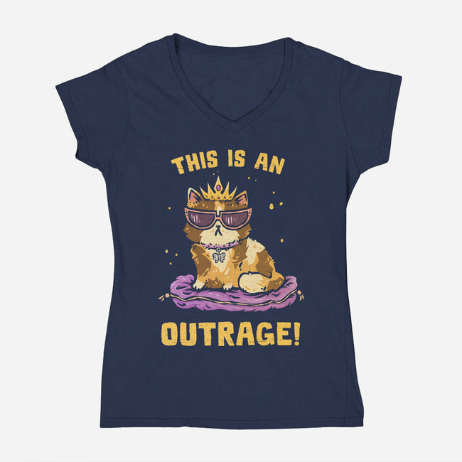 This Is An Outrage-Womens-V-Neck-Tee-kg07