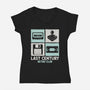 Last Century Retro Club-Womens-V-Neck-Tee-NMdesign