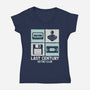 Last Century Retro Club-Womens-V-Neck-Tee-NMdesign