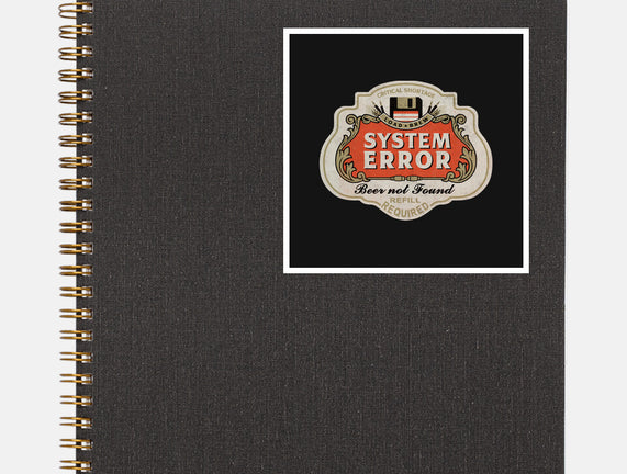 System Error Beer Not Found