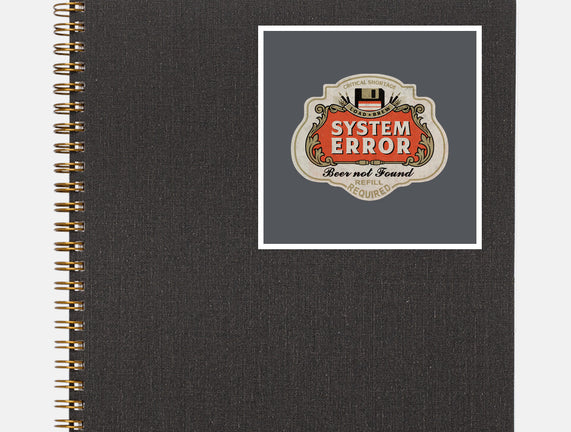 System Error Beer Not Found