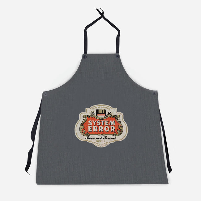System Error Beer Not Found-Unisex-Kitchen-Apron-NMdesign