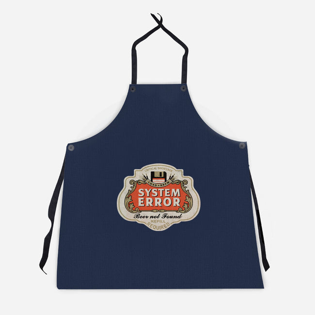 System Error Beer Not Found-Unisex-Kitchen-Apron-NMdesign
