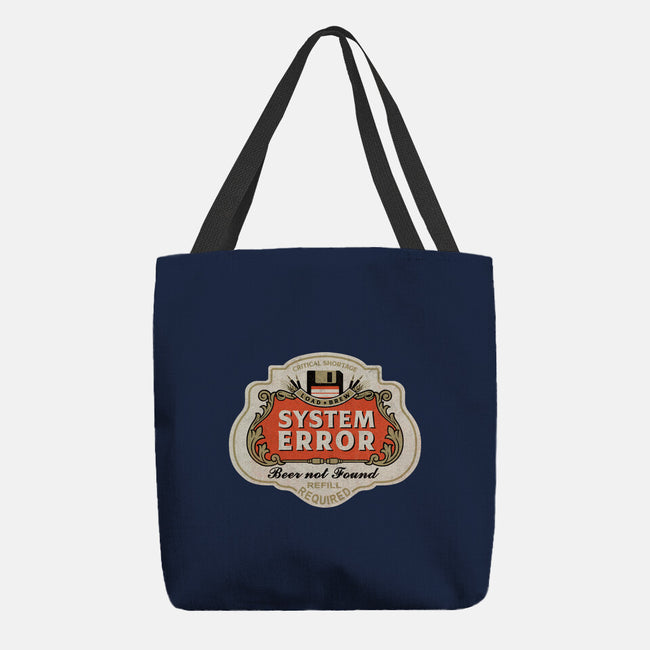 System Error Beer Not Found-None-Basic Tote-Bag-NMdesign