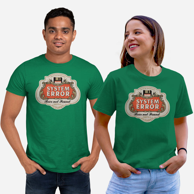 System Error Beer Not Found-Unisex-Basic-Tee-NMdesign