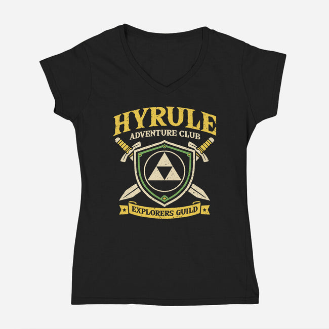 Hyrule Adventure Club-Womens-V-Neck-Tee-NMdesign