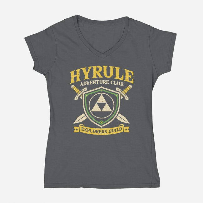 Hyrule Adventure Club-Womens-V-Neck-Tee-NMdesign