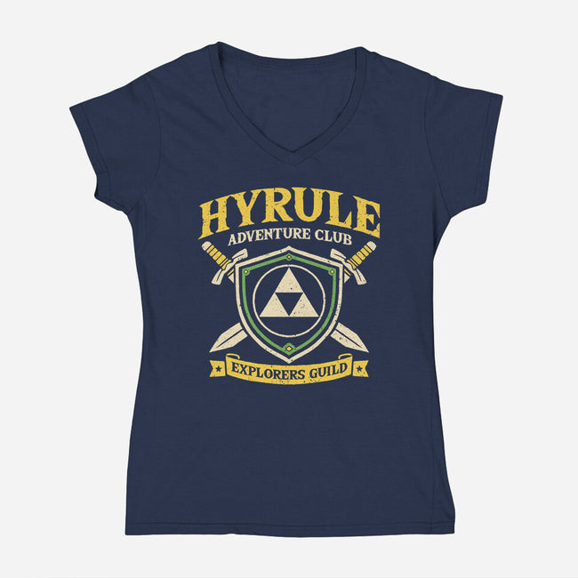 Hyrule Adventure Club-Womens-V-Neck-Tee-NMdesign