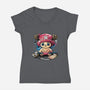 Reindeer Doctor Plush-Womens-V-Neck-Tee-NemiMakeit