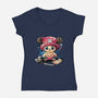 Reindeer Doctor Plush-Womens-V-Neck-Tee-NemiMakeit