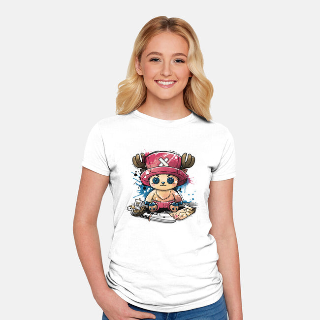 Reindeer Doctor Plush-Womens-Fitted-Tee-NemiMakeit