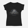 Green Dino World-Womens-V-Neck-Tee-Samuel