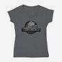 Green Dino World-Womens-V-Neck-Tee-Samuel