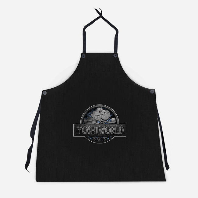 Green Dino World-Unisex-Kitchen-Apron-Samuel