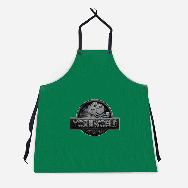 Green Dino World-Unisex-Kitchen-Apron-Samuel