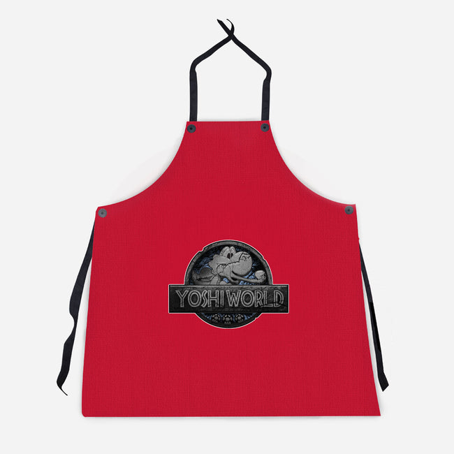 Green Dino World-Unisex-Kitchen-Apron-Samuel