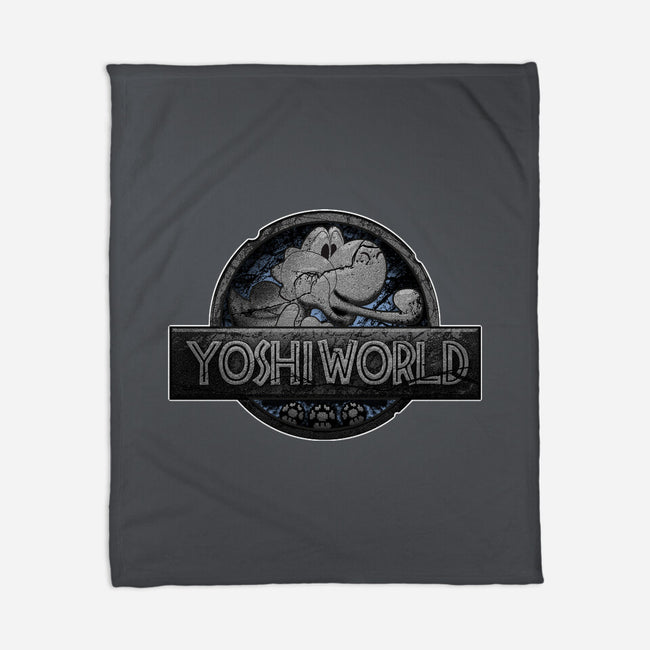 Green Dino World-None-Fleece-Blanket-Samuel