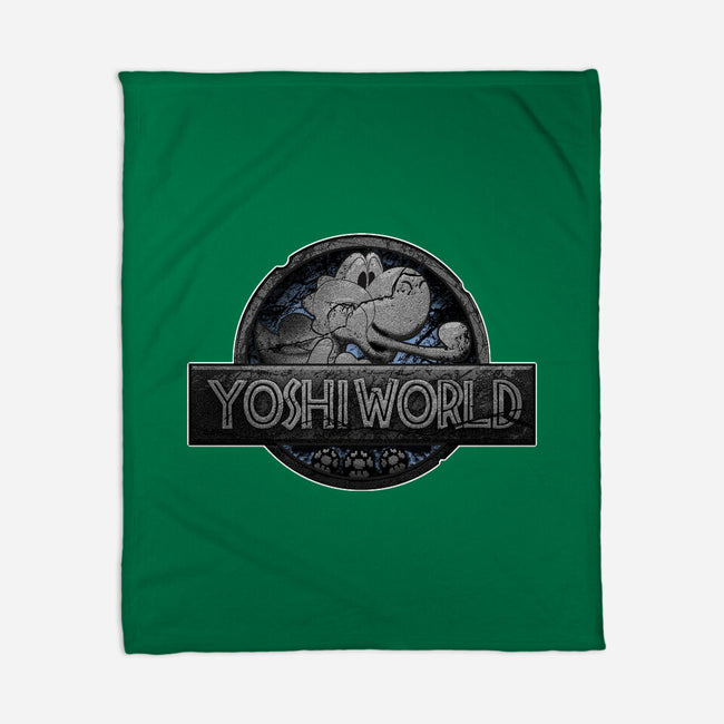 Green Dino World-None-Fleece-Blanket-Samuel