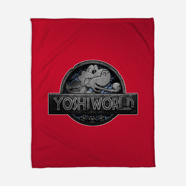 Green Dino World-None-Fleece-Blanket-Samuel