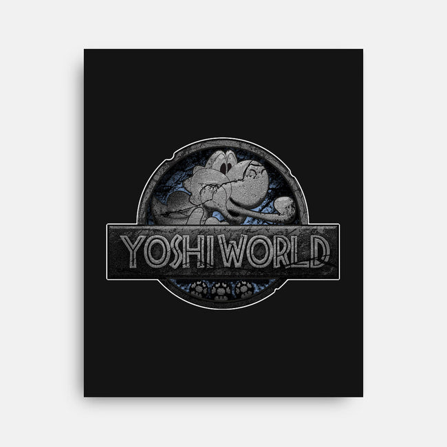 Green Dino World-None-Stretched-Canvas-Samuel
