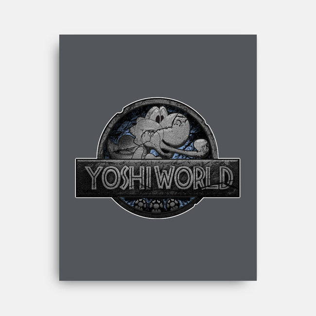 Green Dino World-None-Stretched-Canvas-Samuel