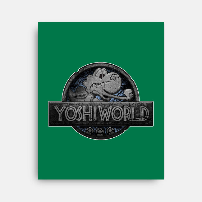 Green Dino World-None-Stretched-Canvas-Samuel