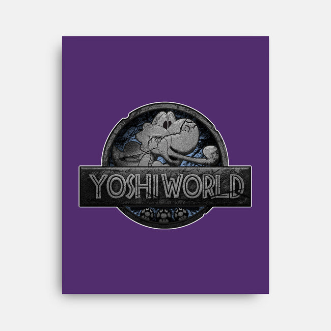 Green Dino World-None-Stretched-Canvas-Samuel