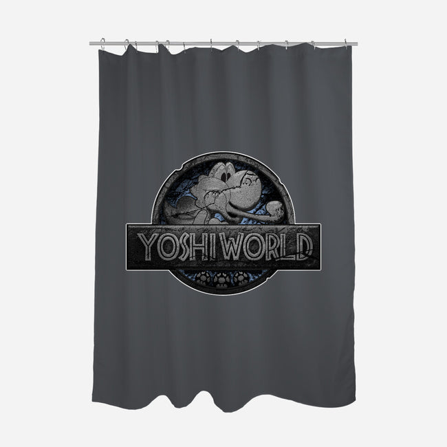 Green Dino World-None-Polyester-Shower Curtain-Samuel