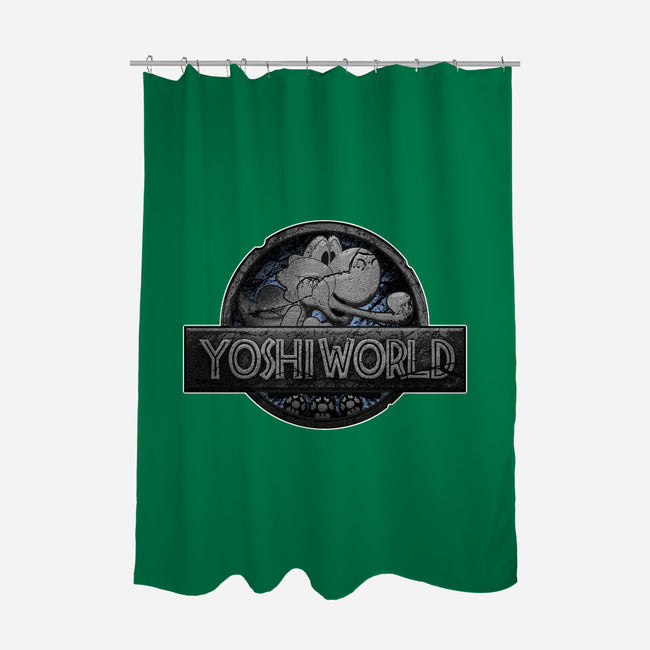 Green Dino World-None-Polyester-Shower Curtain-Samuel