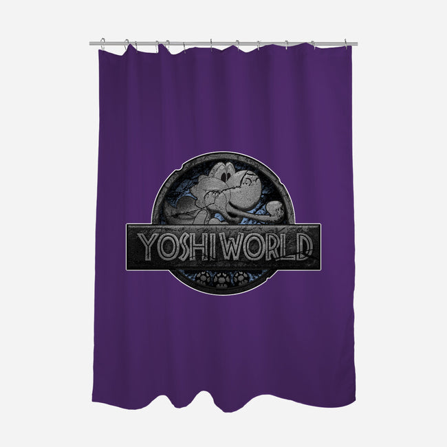 Green Dino World-None-Polyester-Shower Curtain-Samuel