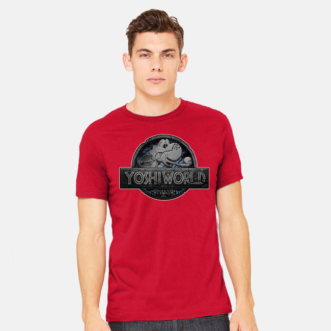Green Dino World-Mens-Heavyweight-Tee-Samuel