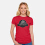 Green Dino World-Womens-Fitted-Tee-Samuel