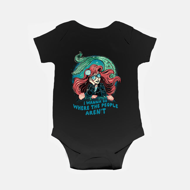 I Wanna Be Where The People Aren't-Baby-Basic-Onesie-glitchygorilla