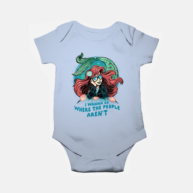 I Wanna Be Where The People Aren't-Baby-Basic-Onesie-glitchygorilla