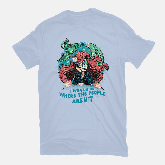 I Wanna Be Where The People Aren't-Womens-Fitted-Tee-glitchygorilla