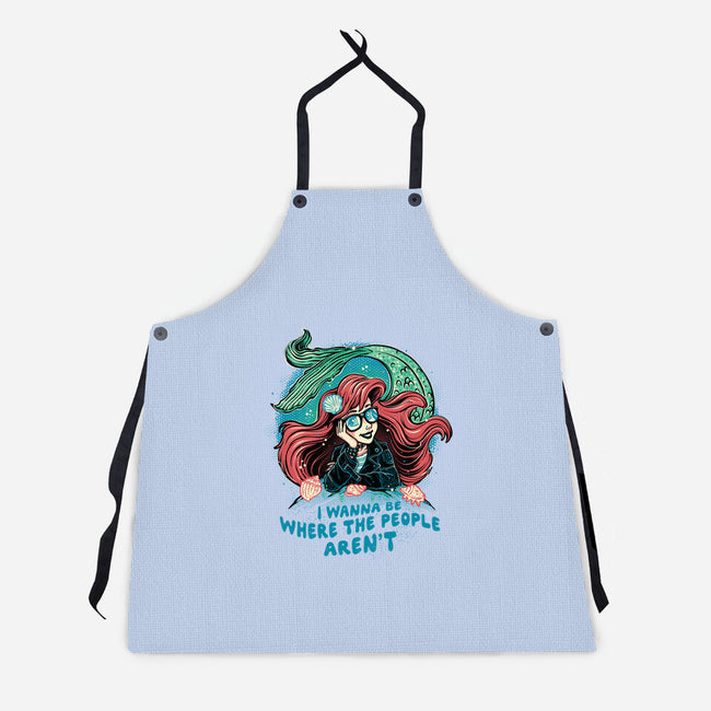 I Wanna Be Where The People Aren't-Unisex-Kitchen-Apron-glitchygorilla