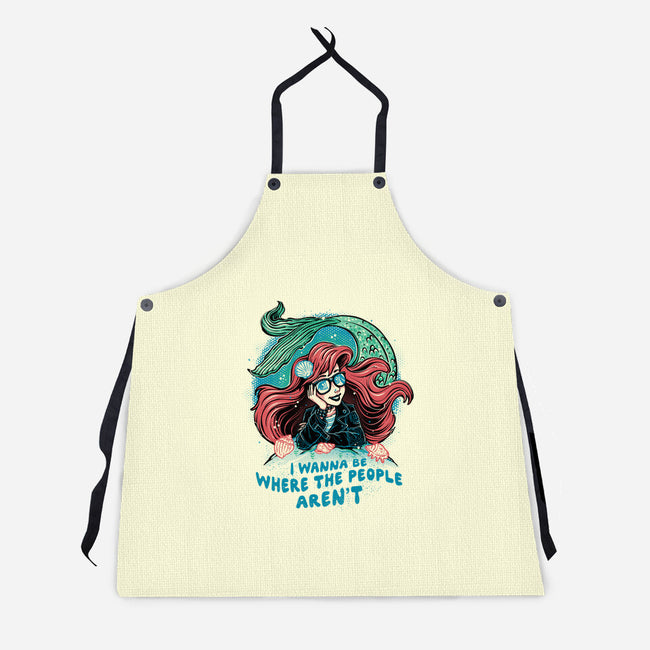 I Wanna Be Where The People Aren't-Unisex-Kitchen-Apron-glitchygorilla
