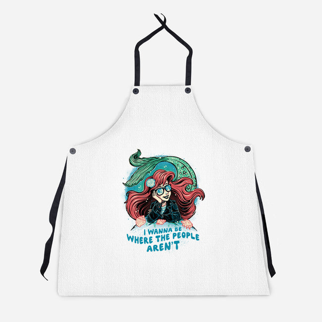 I Wanna Be Where The People Aren't-Unisex-Kitchen-Apron-glitchygorilla