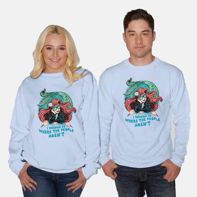 I Wanna Be Where The People Aren't-Unisex-Crew Neck-Sweatshirt-glitchygorilla