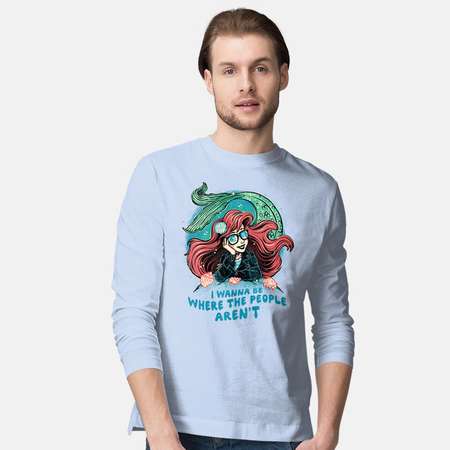 I Wanna Be Where The People Aren't-Mens-Long Sleeved-Tee-glitchygorilla