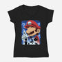 Classic Blue Jumpman-Womens-V-Neck-Tee-rmatix