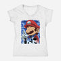 Classic Blue Jumpman-Womens-V-Neck-Tee-rmatix