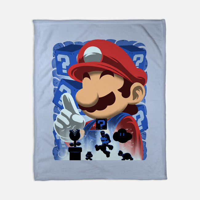 Classic Blue Jumpman-None-Fleece-Blanket-rmatix