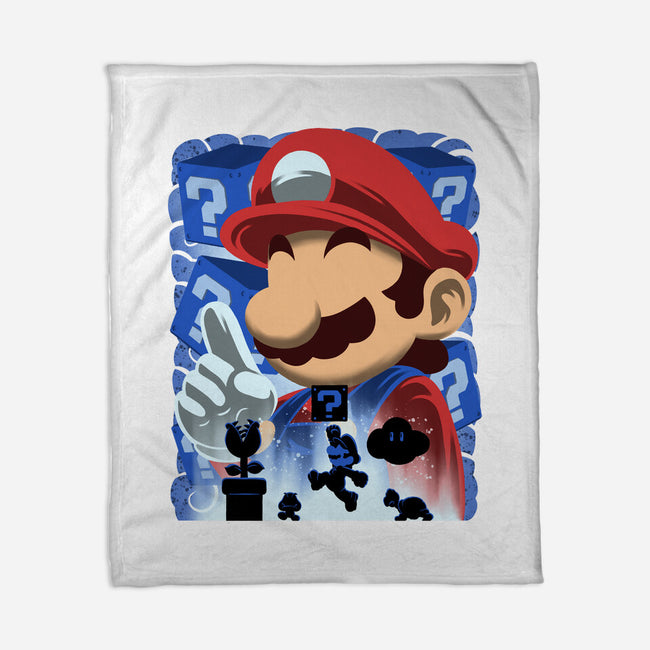 Classic Blue Jumpman-None-Fleece-Blanket-rmatix