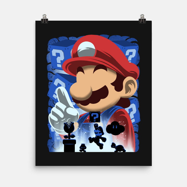 Classic Blue Jumpman-None-Matte-Poster-rmatix