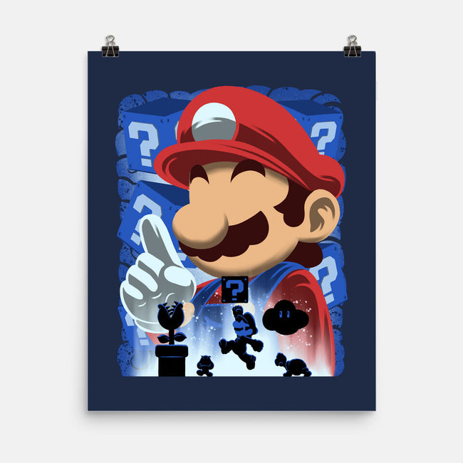 Classic Blue Jumpman-None-Matte-Poster-rmatix