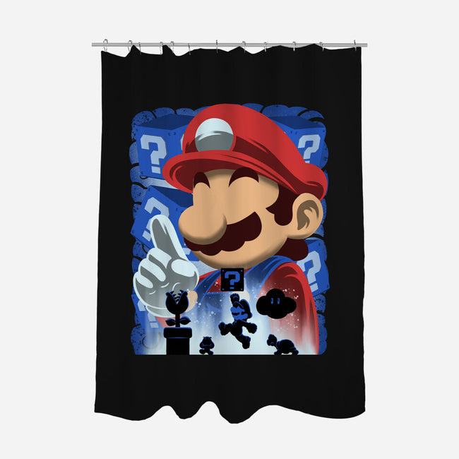 Classic Blue Jumpman-None-Polyester-Shower Curtain-rmatix